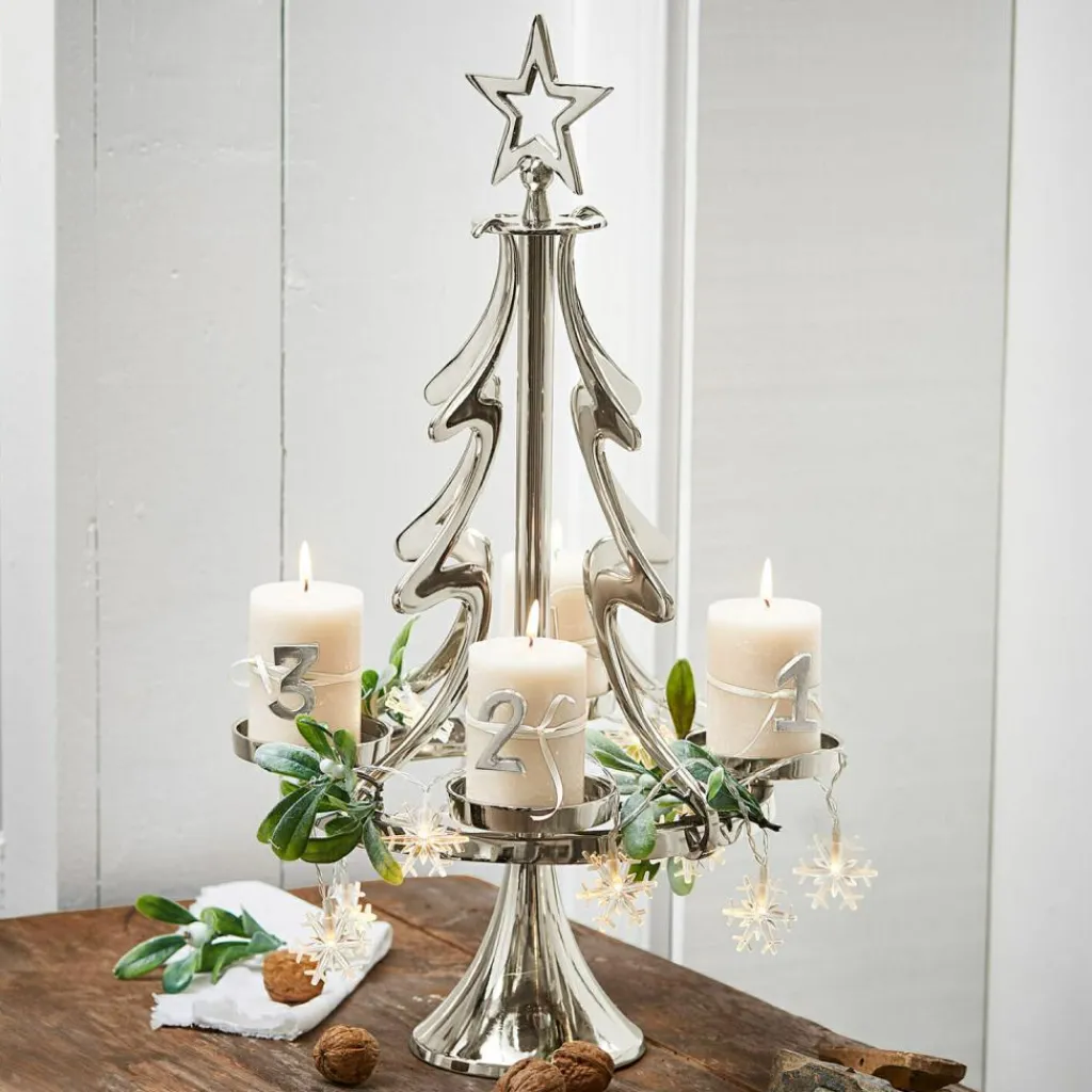 LOBERON Adventskranzständer Gaetana silber Online