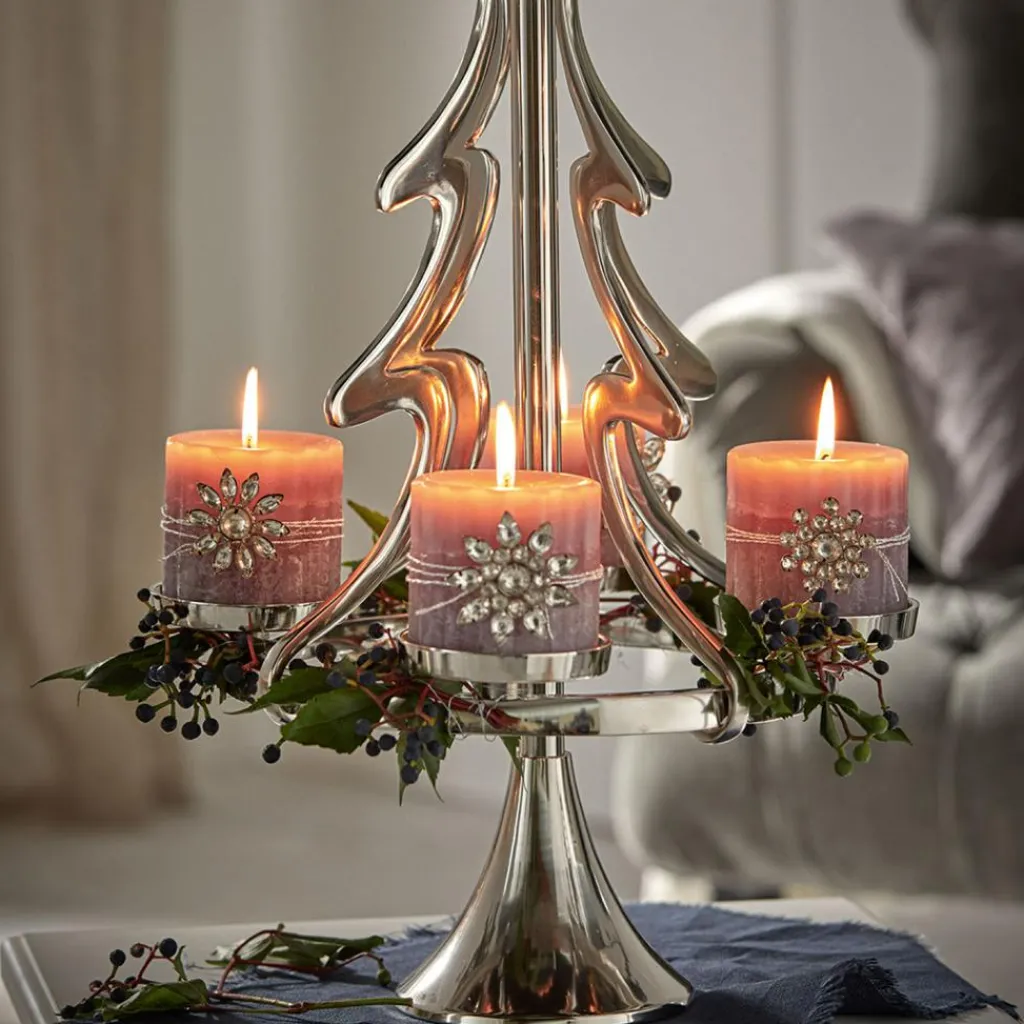 LOBERON Adventskranzständer Gaetana silber Online