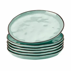 LOBERON Dessertteller 6er Set Biarré türkis New