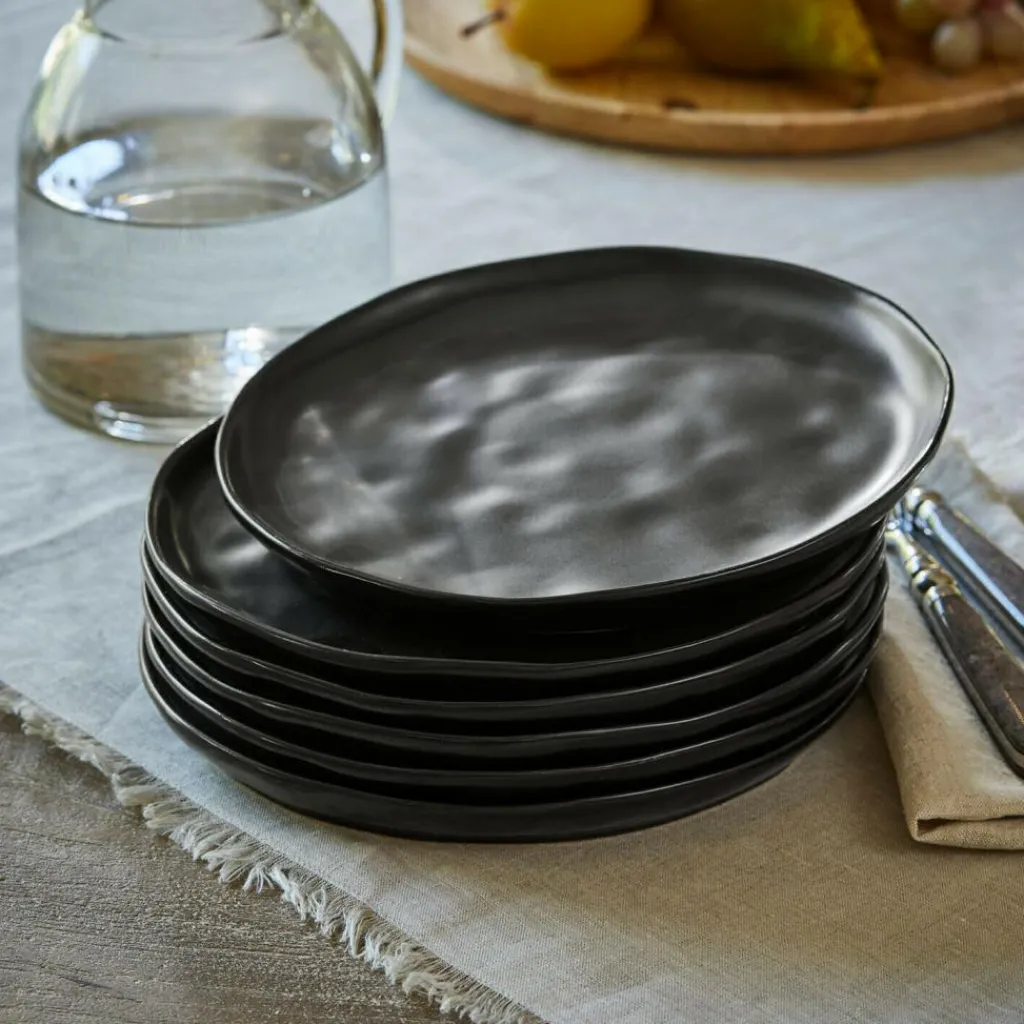 LOBERON Dessertteller 6er Set Biarré schwarz New