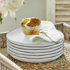 LOBERON Dessertteller 6er Set Biarré weiß Online