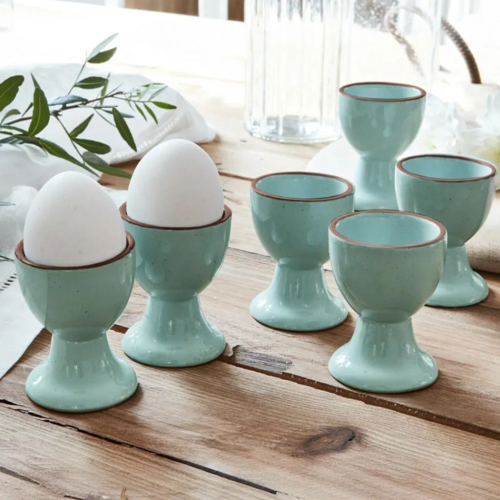 LOBERON Eierbecher 6er Set Biarré türkis Best