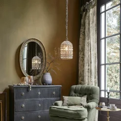 LOBERON Gardine Dedwen grau/leinen Outlet