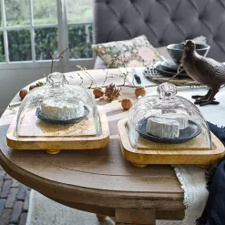 LOBERON Glasglocke mit Platte 2er Set Bellavario Hot