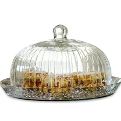 LOBERON Glasglocke mit Platte Layla