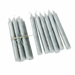 LOBERON Kerze 12er Set Bauceau silber