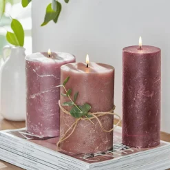 LOBERON Kerze 3er Set Salis rosa Clearance
