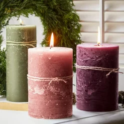 LOBERON Kerze 3er Set Salis rosa/grün Sale