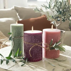 LOBERON Kerze 3er Set Salis rosa/grün Sale