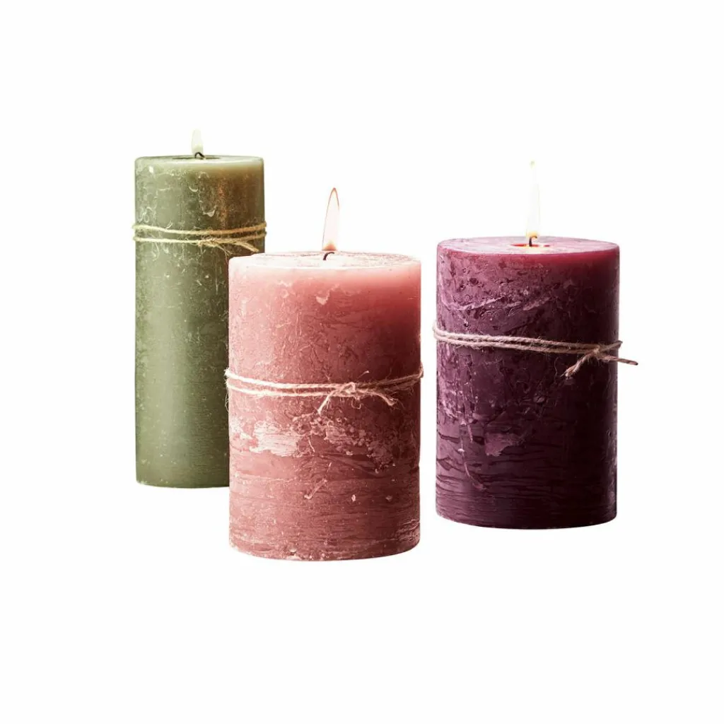 LOBERON Kerze 3er Set Salis rosa/grün Sale