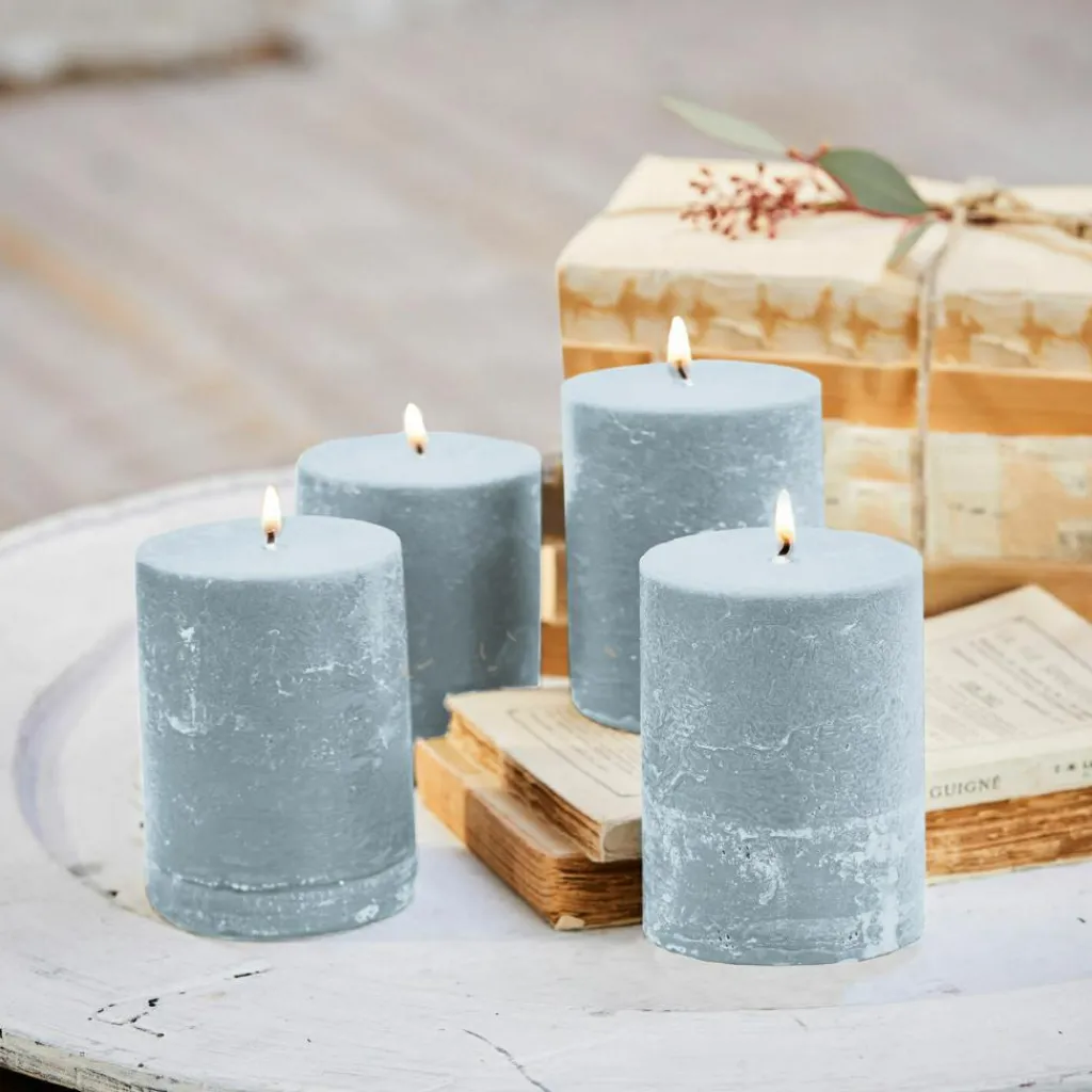 LOBERON Kerze 4er Set Virrans graublau Online