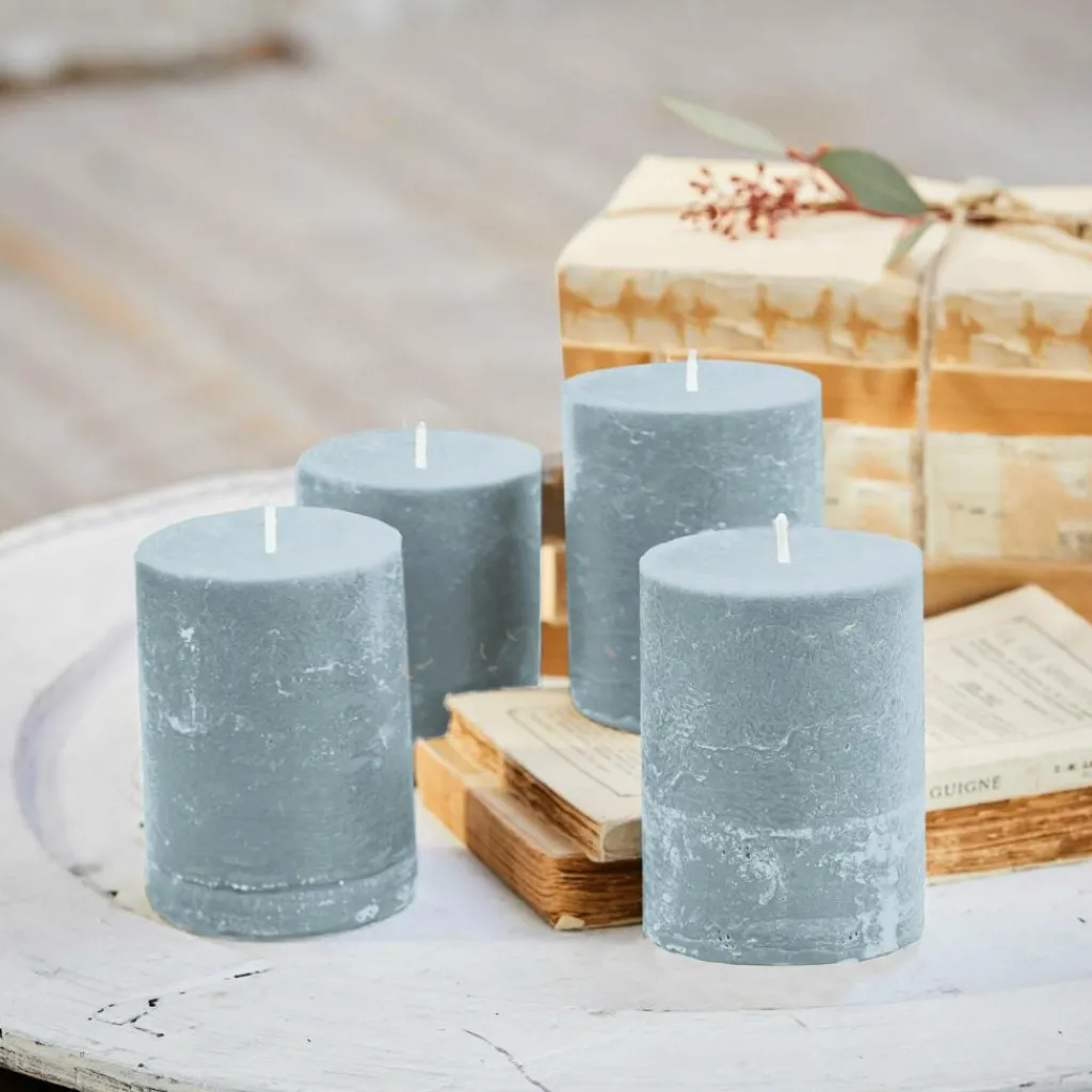 LOBERON Kerze 4er Set Virrans graublau Online