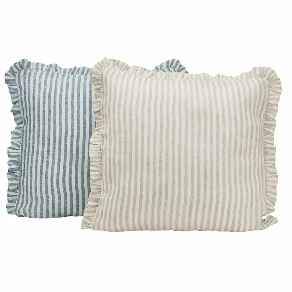 LOBERON Kissenhülle 2er Set Brenda blau/weiß New
