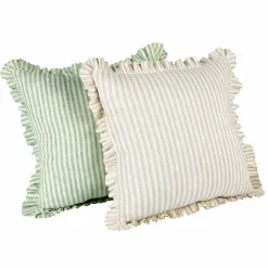 LOBERON Kissenhülle 2er Set Brenda grün/beige Outlet