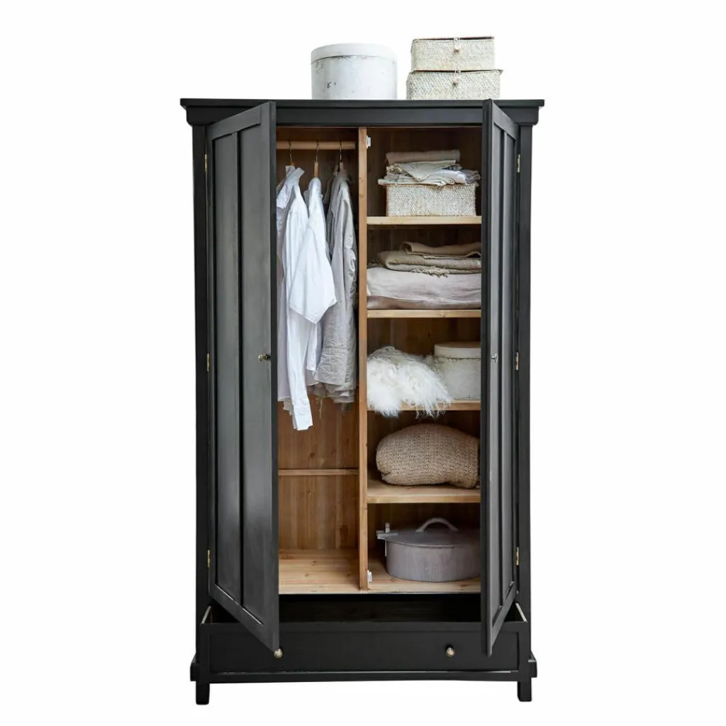 LOBERON Kleiderschrank Sirevol antikschwarz Clearance