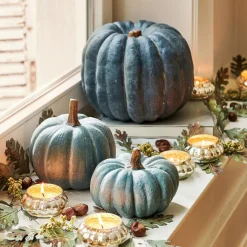 LOBERON Kürbis 3er Set Pumpkin blau Online