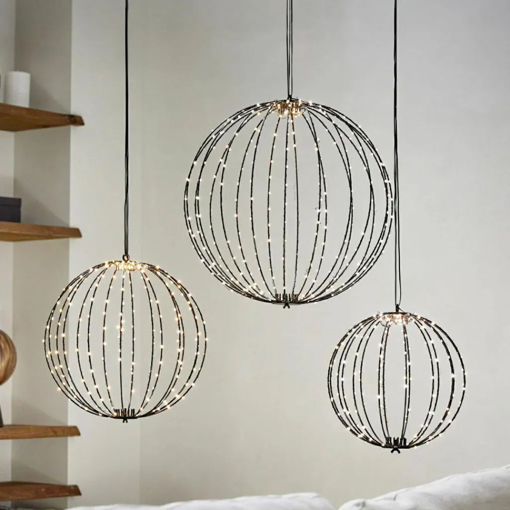 LOBERON LED-Kugel 3er Set Brilliante schwarz Discount