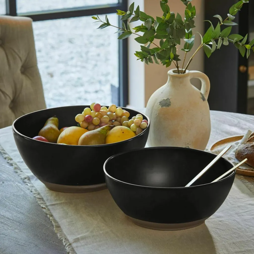 LOBERON Salatschüssel 2er Set Biarré schwarz Hot