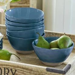 LOBERON Schüssel 6er Set Biarré blau Outlet