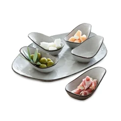 LOBERON Servierschälchen  6er Set Biarré grau Online