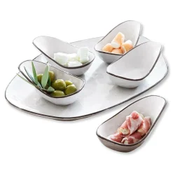 LOBERON Servierschälchen  6er Set Biarré weiß Hot