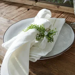 LOBERON Serviette 4er Set Covent Garden weiß Discount