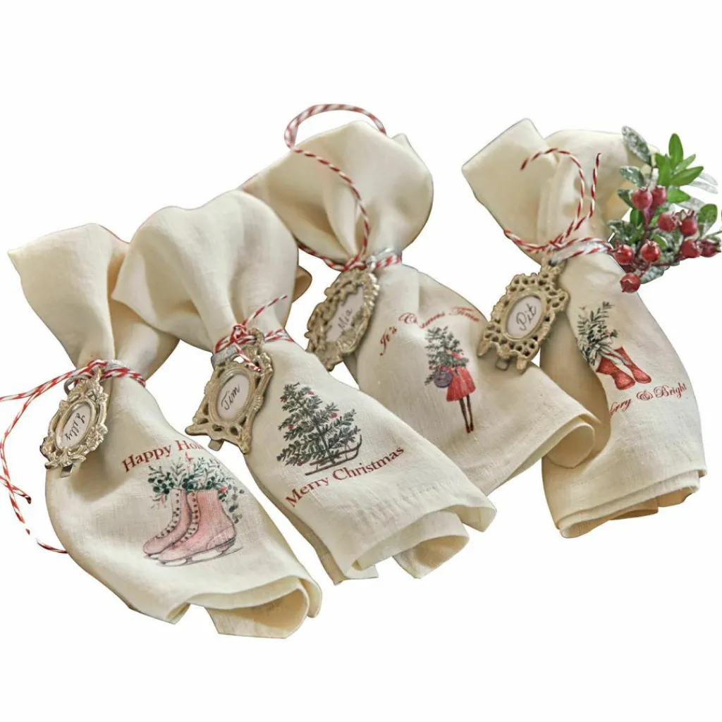LOBERON Serviette 4er Set Merry & Bright Best