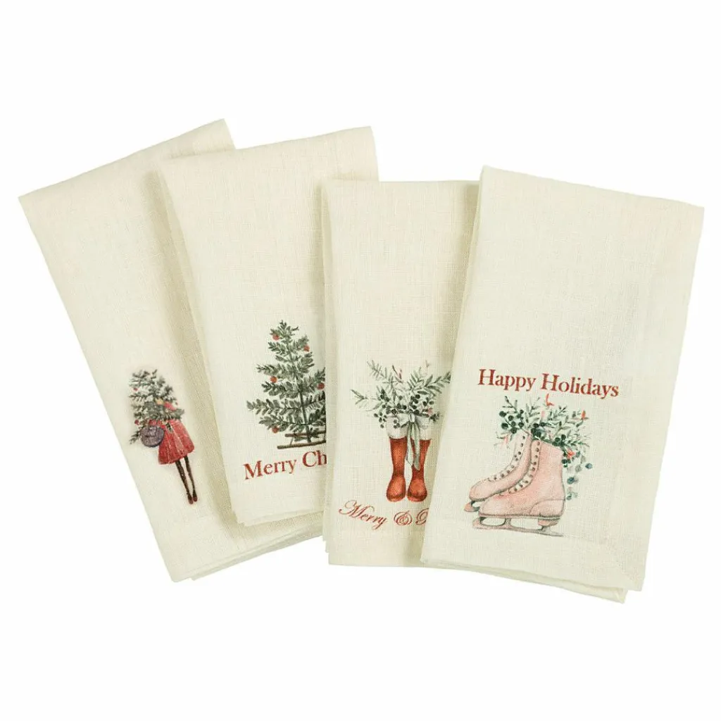 LOBERON Serviette 4er Set Merry & Bright Best