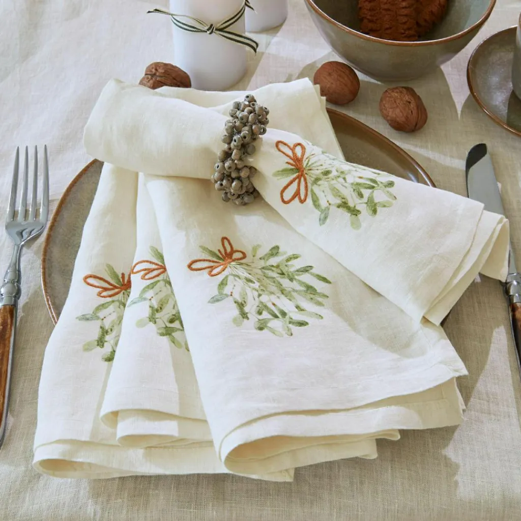 LOBERON Serviette 4er Set Mistletoe Hot