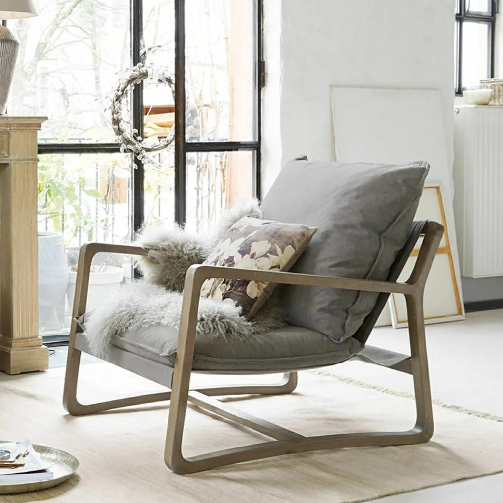 LOBERON Sessel Jowna grau/braun