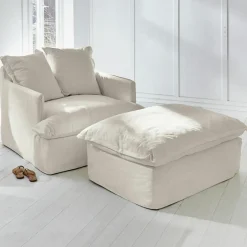 LOBERON Sessel mit Hocker Avignon creme Discount