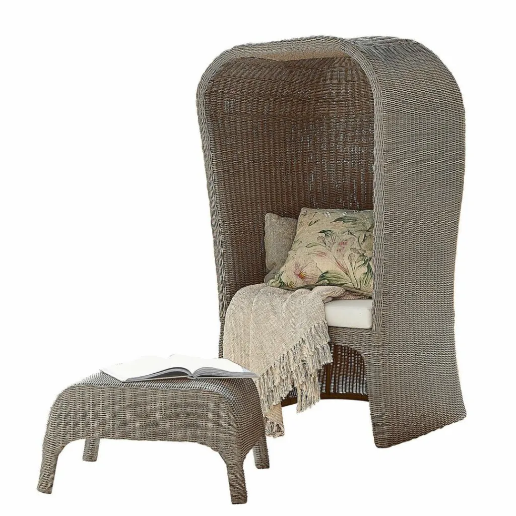 LOBERON Strandkorb mit Hocker Sanivane New