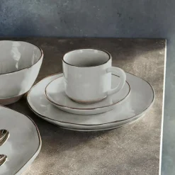LOBERON Tasse mit Untertasse 6er Set Biarré grau Outlet