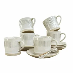 LOBERON Tasse mit Untertasse 6er Set Périers beige Best