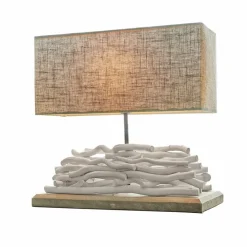 LOBERON Tischlampe Caribou leinen/weiß Online