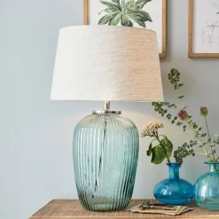 LOBERON Tischlampe Fenis creme/grün Outlet