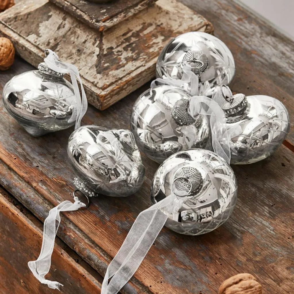 LOBERON Weihnachtsschmuck 6er Set Cheshire silber Online